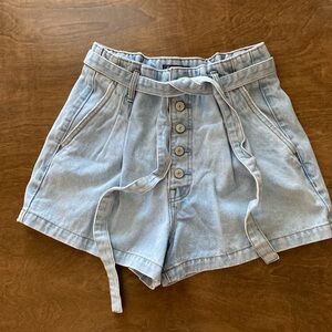 Abercrombie & Fitch denim paper bag shorts womens 28/6